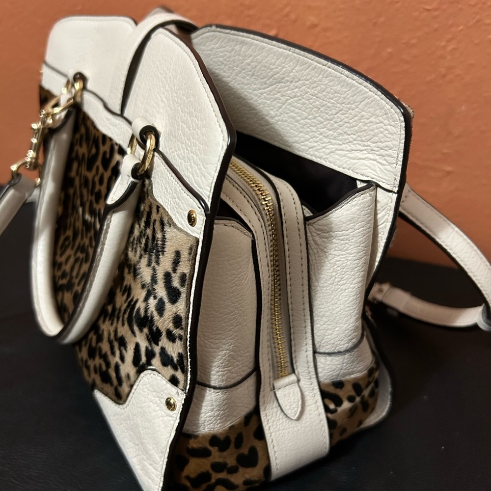 Coach Mercer 30 - custom Leopard Print Satchel with crossbody strap - Picture 3 of 9